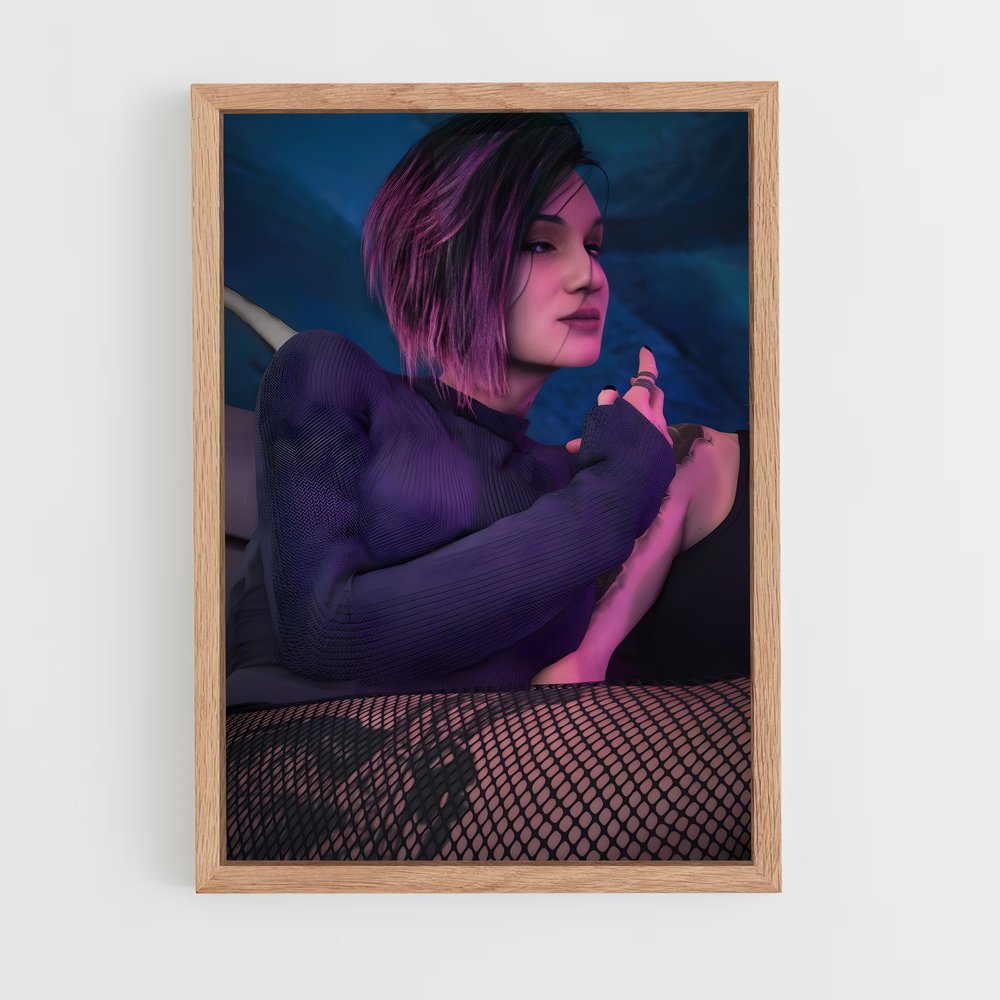 Poster Judy en Violet – affiche Cyberpunk (vue 4)